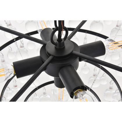 Elegant Kora 5-Light Pendant - Black, L 17" (LD5016D17BK)