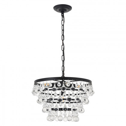 Elegant Kora 5-Light Pendant - Black, L 17" (LD5016D17BK)