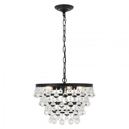 Elegant Kora 5-Light Pendant - Black, L 17" (LD5016D17BK)
