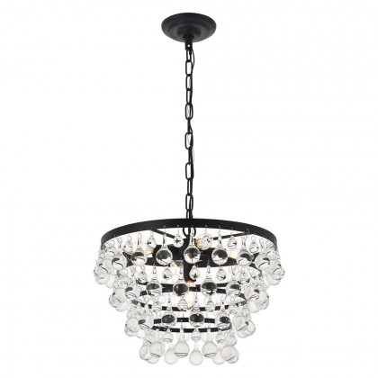 Elegant Kora 5-Light Pendant - Black, L 17" (LD5016D17BK)