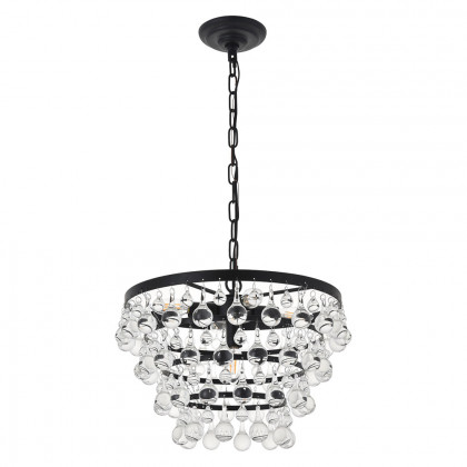 Elegant Kora 5-Light Pendant - Black, L 17" (LD5016D17BK)