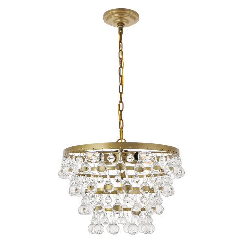 Elegant Kora 5-Light Pendant - Brass, L 17" (LD5016D17BR)