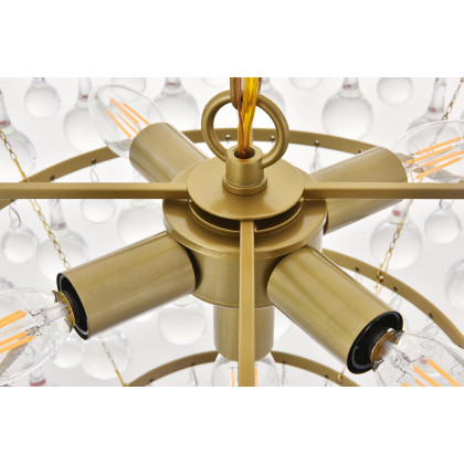 Elegant Kora 5-Light Pendant - Brass, L 17" (LD5016D17BR)