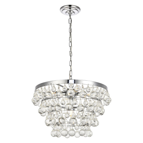 Elegant Kora 5-Light Pendant - Chrome, L 17" (LD5016D17C)