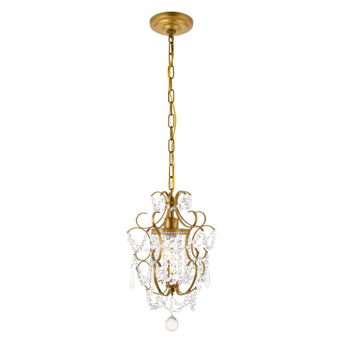 Elegant Kirin 1-Light Pendant - Brass (LD5017D11BR)