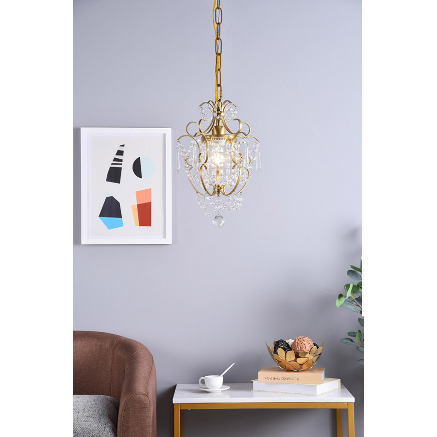 Elegant Kirin 1-Light Pendant - Brass (LD5017D11BR)