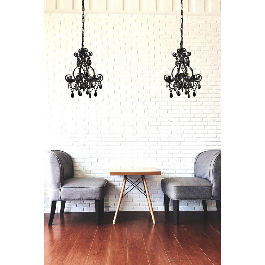 Elegant Kato 4-Light Pendant - Black (LD5018D12BK)