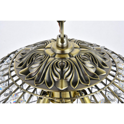 Elegant Pendant Light - Antique Bronze, L 16" (LD5026)