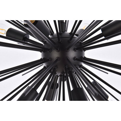 Elegant Timber 8 Light Pendant - Black, L 30" (LD5051D30BK)