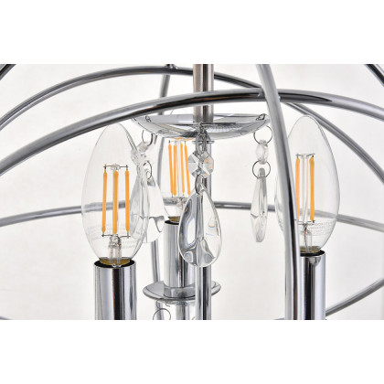 Elegant Wallace 3 Light Pendant - Chrome, L 12" (LD5055D12C)