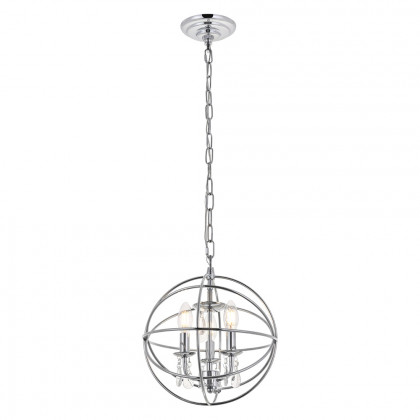 Elegant Wallace 3 Light Pendant - Chrome, L 12" (LD5055D12C)