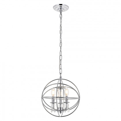 Elegant Wallace 3 Light Pendant - Chrome, L 12" (LD5055D12C)
