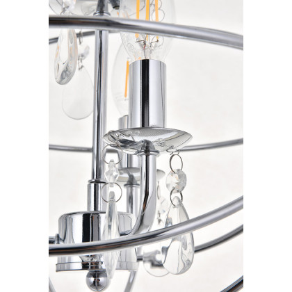 Elegant Wallace 3 Light Pendant - Chrome, L 12" (LD5055D12C)