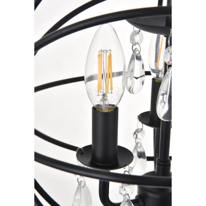 Elegant Wallace 3 Light Pendant - Matte Black, L 12" (LD5055D12MB)