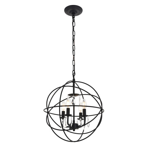 Elegant Wallace 3 Light Pendant - Matte Black, L 16" (LD5055D16MB)
