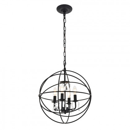 Elegant Wallace 3 Light Pendant - Matte Black, L 16" (LD5055D16MB)