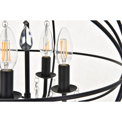 Elegant Wallace 3 Light Pendant - Matte Black, L 16" (LD5055D16MB)