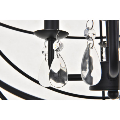 Elegant Wallace 3 Light Pendant - Matte Black, L 16" (LD5055D16MB)