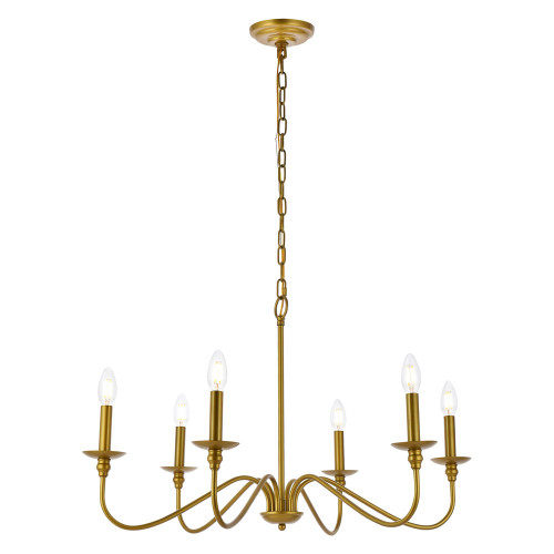 Elegant Rohan Chandelier - Brass, L 30" (LD5056D30BR)