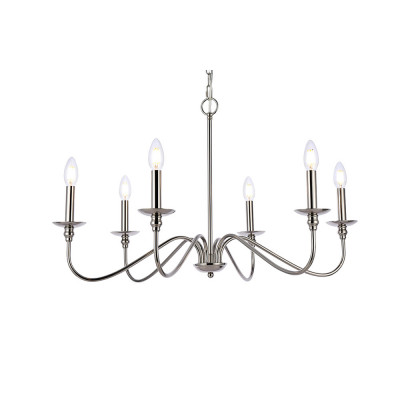Elegant Rohan Chandelier - Polished Nickel, L 30" (LD5056D30PN)