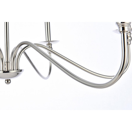 Elegant Rohan Chandelier - Polished Nickel, L 30" (LD5056D30PN)
