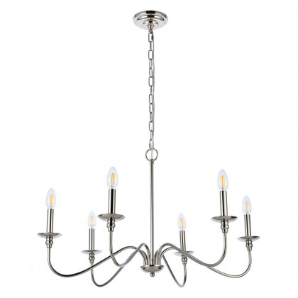Elegant Rohan Chandelier - Polished Nickel, L 30" (LD5056D30PN)