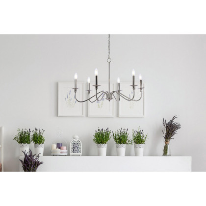 Elegant Rohan Chandelier - Polished Nickel, L 30" (LD5056D30PN)