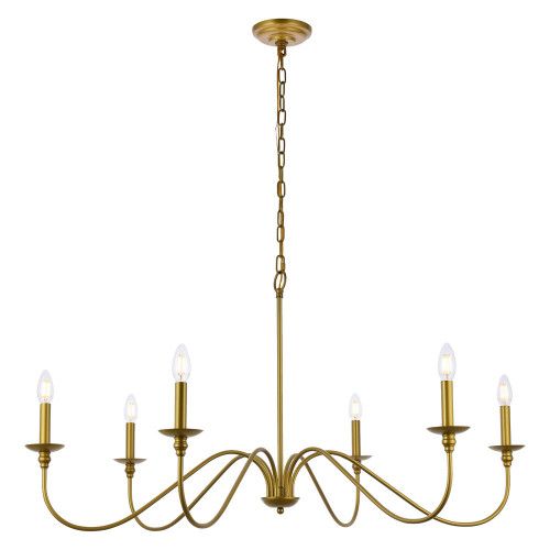 Elegant Rohan Chandelier - Brass, L 42" (LD5056D42BR)