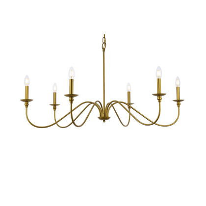 Elegant Rohan Chandelier - Brass, L 42" (LD5056D42BR)