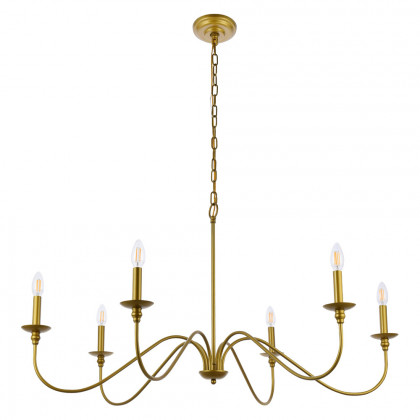 Elegant Rohan Chandelier - Brass, L 42" (LD5056D42BR)