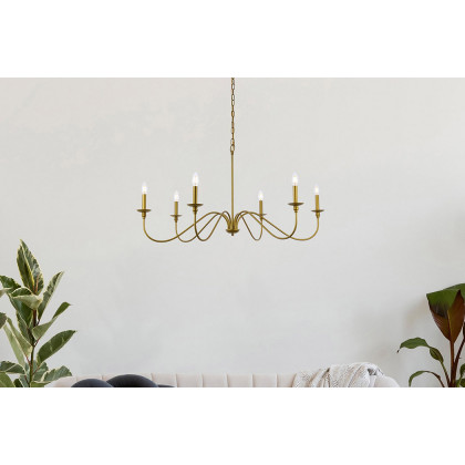 Elegant Rohan Chandelier - Brass, L 42" (LD5056D42BR)