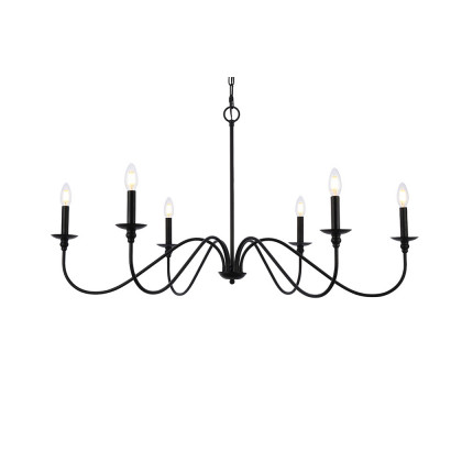 Elegant Rohan Chandelier - Matte Black, L 42" (LD5056D42MB)