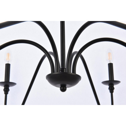 Elegant Rohan Chandelier - Matte Black, L 42" (LD5056D42MB)