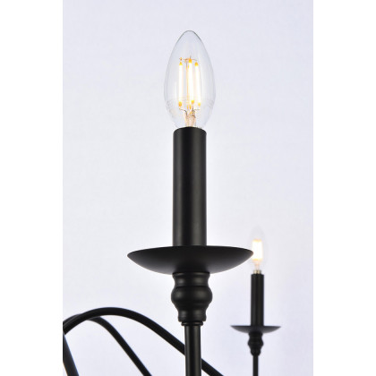 Elegant Rohan Chandelier - Matte Black, L 42" (LD5056D42MB)