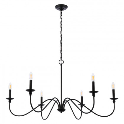 Elegant Rohan Chandelier - Matte Black, L 42" (LD5056D42MB)