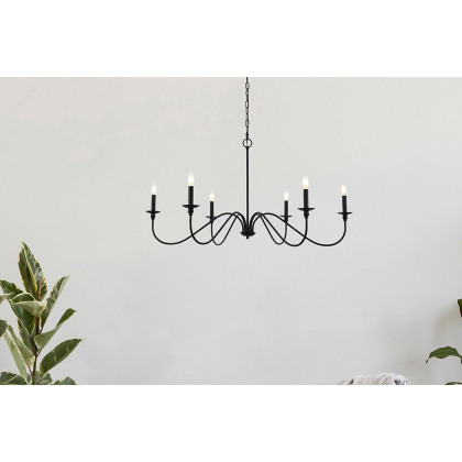 Elegant Rohan Chandelier - Matte Black, L 42" (LD5056D42MB)