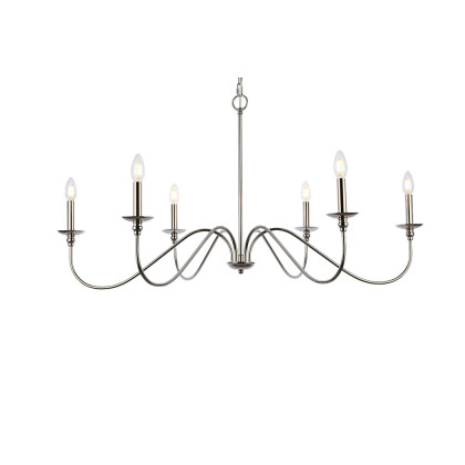 Elegant Rohan Chandelier - Polished Nickel, L 42" (LD5056D42PN)