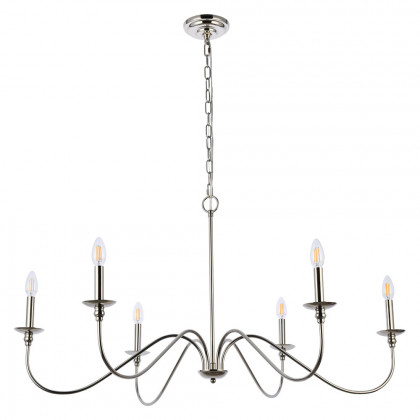 Elegant Rohan Chandelier - Polished Nickel, L 42" (LD5056D42PN)