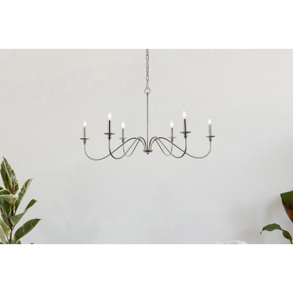 Elegant Rohan Chandelier - Polished Nickel, L 42" (LD5056D42PN)