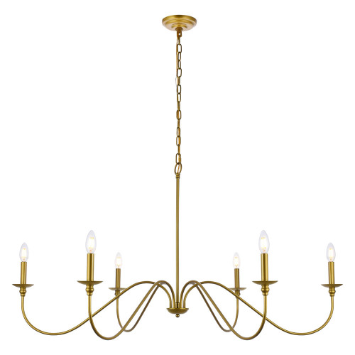 Elegant Rohan Chandelier - Brass, L 48" (LD5056D48BR)