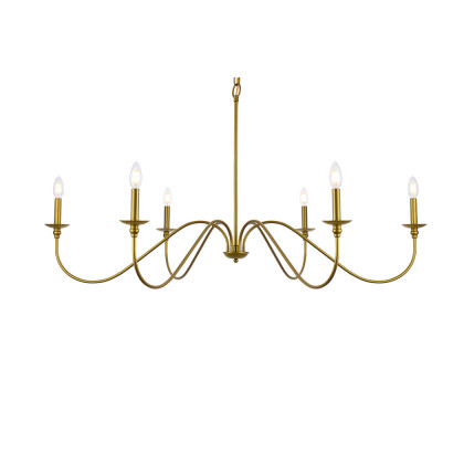 Elegant Rohan Chandelier - Brass, L 48" (LD5056D48BR)
