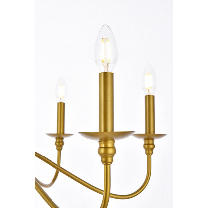 Elegant Rohan Chandelier - Brass, L 48" (LD5056D48BR)