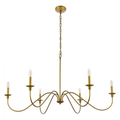 Elegant Rohan Chandelier - Brass, L 48" (LD5056D48BR)