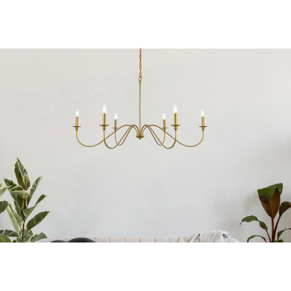 Elegant Rohan Chandelier - Brass, L 48" (LD5056D48BR)
