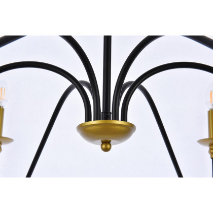 Elegant Rohan Chandelier - Brass/Black, L 48" (LD5056D48BRB)