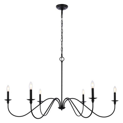 Elegant Rohan Chandelier - Matte Black, L 48" (LD5056D48MB)