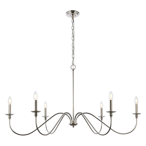 Elegant Rohan Chandelier - Polished Nickel, L 48" (LD5056D48PN)