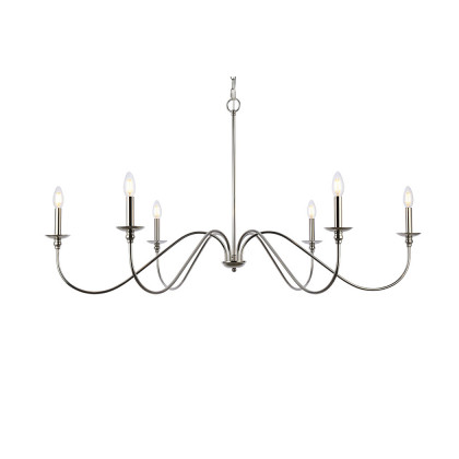 Elegant Rohan Chandelier - Polished Nickel, L 48" (LD5056D48PN)