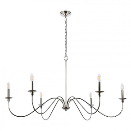 Elegant Rohan Chandelier - Polished Nickel, L 48" (LD5056D48PN)