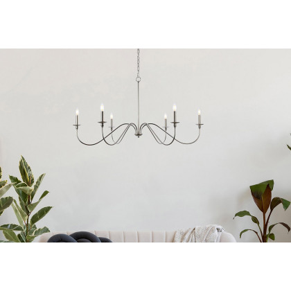 Elegant Rohan Chandelier - Polished Nickel, L 48" (LD5056D48PN)